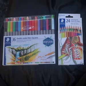 Staedtler Double-Ended Fibre-Tip Pens & Colored Pencils Set - Multicolor